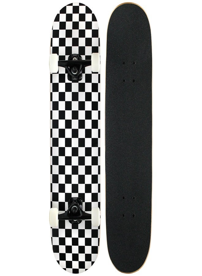 Krown KPC Pro Skateboard Complete, Black and White Checker - Image 1