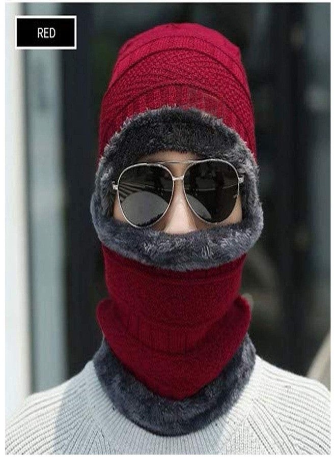 AG E-Com Winter Knit Beanie Woollen Cap Hat Woollen Neck Warmer Scarf (Multicolor) - Image 3