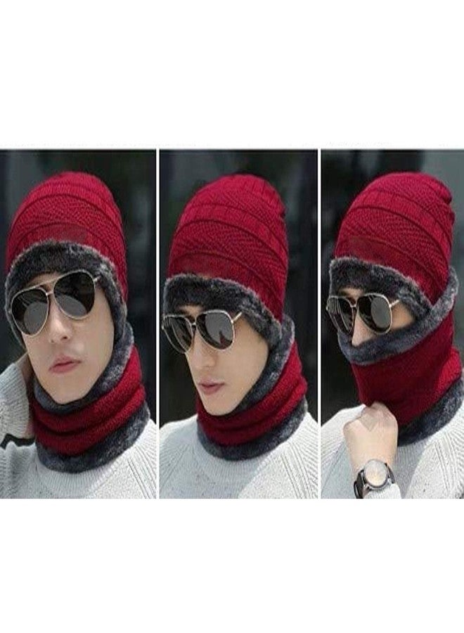 AG E-Com Winter Knit Beanie Woollen Cap Hat Woollen Neck Warmer Scarf (Multicolor) - Image 4