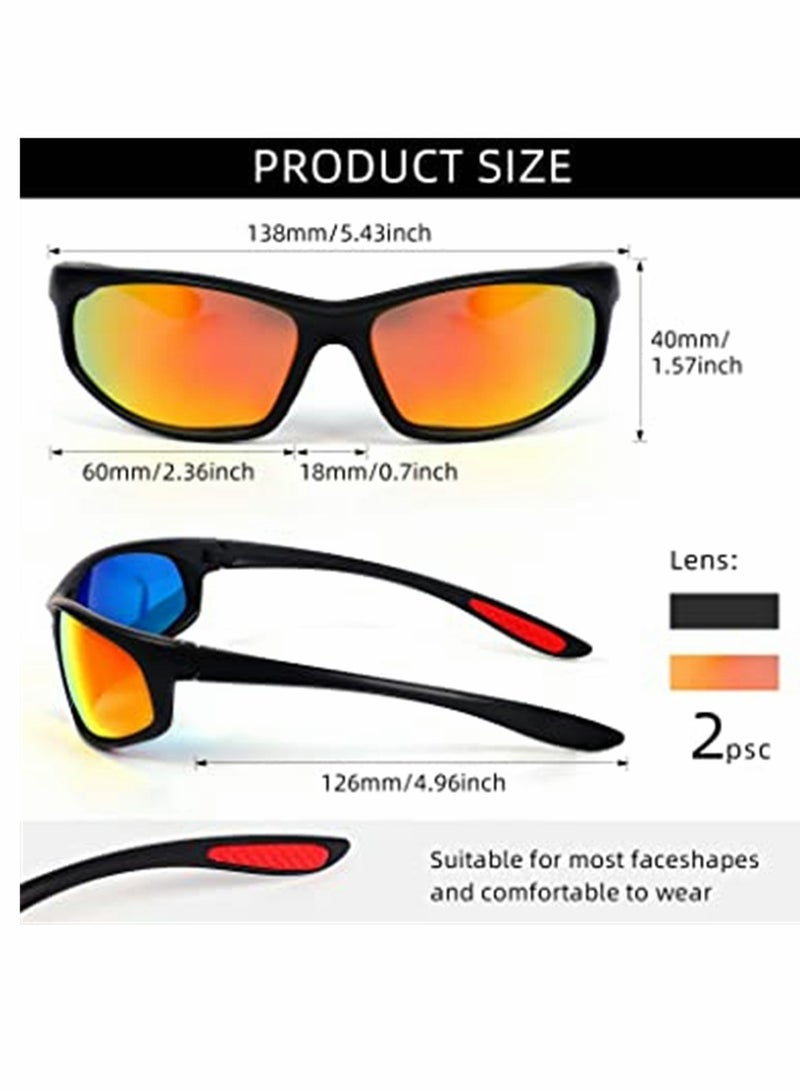 KASTWAVE Polarized Sunglasses, Sports Trendy Sunglasses, for Men Womens Sunglasses Polarized UV Protection Non-Slip, for Driving Cycling Fishing Running, 2 Pairs - Image 2