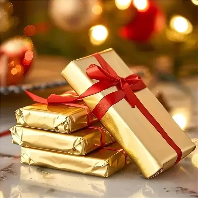 600 قطعة من أغلفة ألواح الشوكولاتة الورقية لأغراض الحفلات المنزلية وحفلات الزفاف المصنوعة من رقائق الألومنيوم (النمط A ذهبي) - Image 4