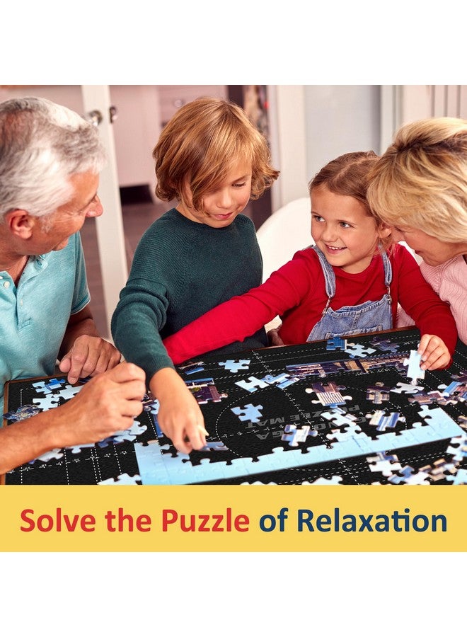 Genovega Jigsaw Puzzle Mat Roll Up Fits 2000 1500 1000 Pieces Puzzles, Large Pad Portable Table Non-Slip Board Saver Mats with 2 Sorting Trays, Inflatable Tube, 3 Straps, Keeper Storage Bag, Adults Kids Gifts  - Image 4