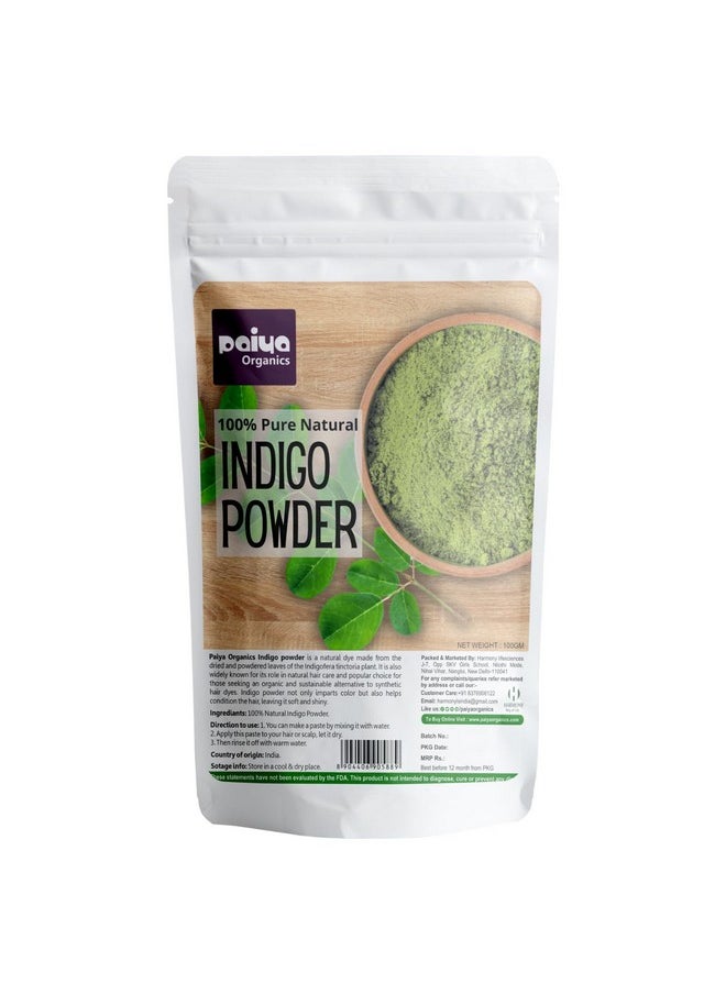 Paiya Organics paiya organics Indigo Powder For Hair, Black Organic Hair Dye 100gm  - Image 1