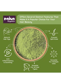 Paiya Organics paiya organics Indigo Powder For Hair, Black Organic Hair Dye 100gm  - Image 4