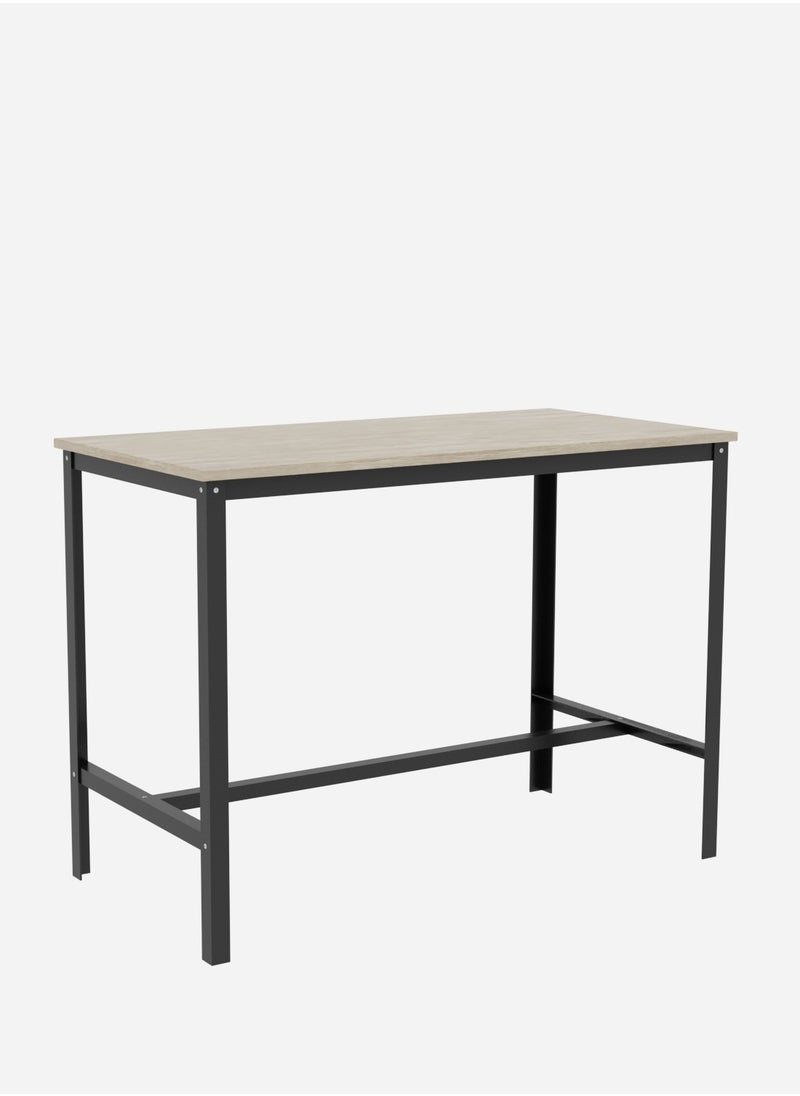 RIGID Steel Dining Table with 2 Benches & 2 Stools, Wooden Top Black 90x120x60cm  - Image 2