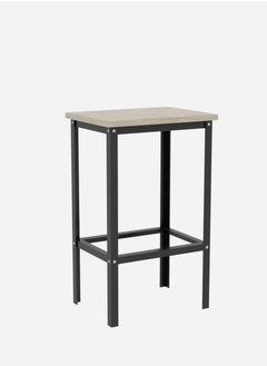 RIGID Steel Dining Table with 2 Benches & 2 Stools, Wooden Top Black 90x120x60cm  - Image 3