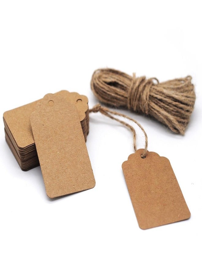 Sanwior Tags with String, 2.8x1.6 Inch Name Tag for Bags, 40Pcs Kraft Paper Tags with 30ft String Attached - Image 1