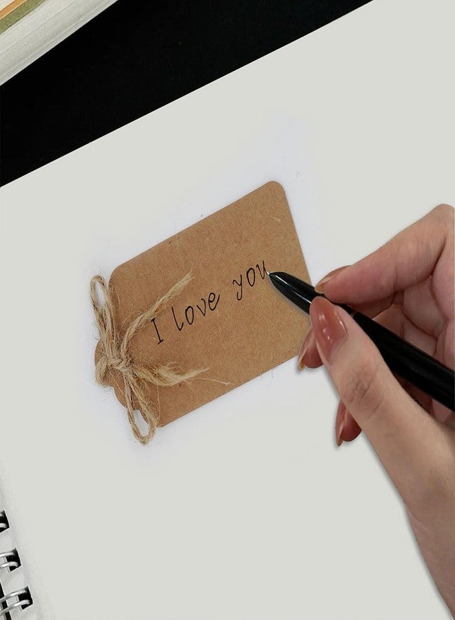 Sanwior Tags with String, 2.8x1.6 Inch Name Tag for Bags, 40Pcs Kraft Paper Tags with 30ft String Attached - Image 4