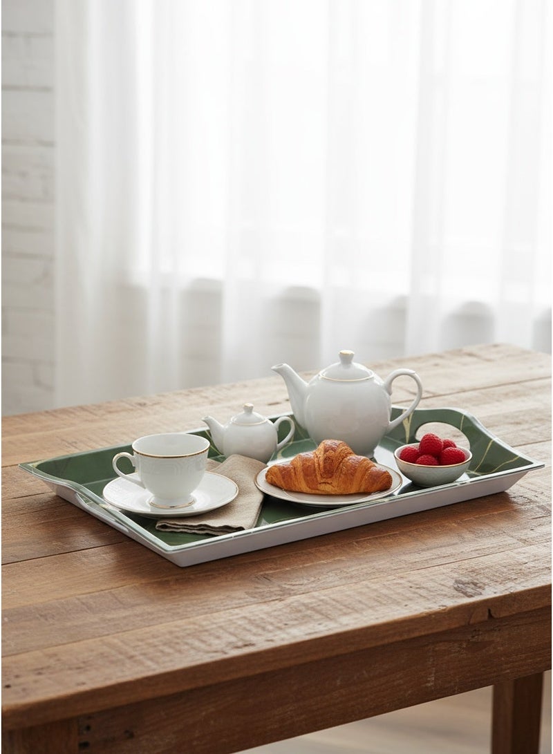 صينية تقديم مستطيلة من الميلامين – مقاس 40 سم – مقاومة للكسر وسهلة التنظيف - Image 2