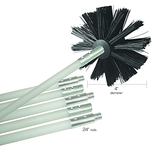 Deflecto DVBRUSH12K/6 Dryer Duct Cleaning Kit, Lint Remover, Extends up to 12 Feet, Synthetic Brush Head, Use with or without a Power Drill - Image 3