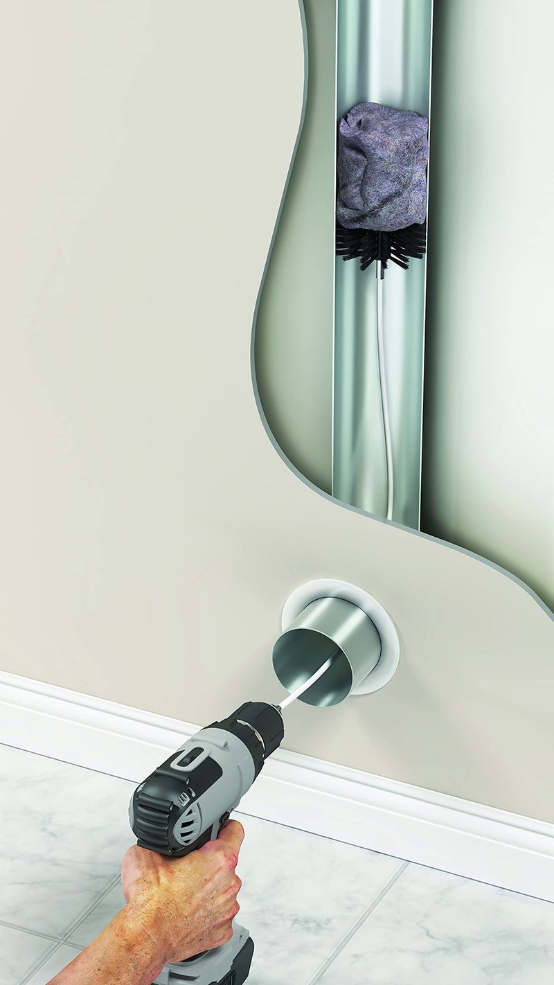 Deflecto DVBRUSH12K/6 Dryer Duct Cleaning Kit, Lint Remover, Extends up to 12 Feet, Synthetic Brush Head, Use with or without a Power Drill - Image 5