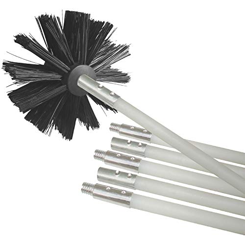 Deflecto DVBRUSH12K/6 Dryer Duct Cleaning Kit, Lint Remover, Extends up to 12 Feet, Synthetic Brush Head, Use with or without a Power Drill - Image 1