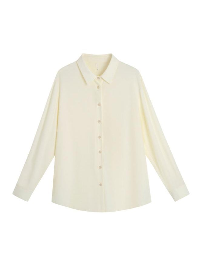 Generic - Spring New Arrival Chubby Girl Plus Size Women's Clothing Solid Color All-match Stacked Loose Long-sleeved Lapel Shirt Coat 62322 - Image 1