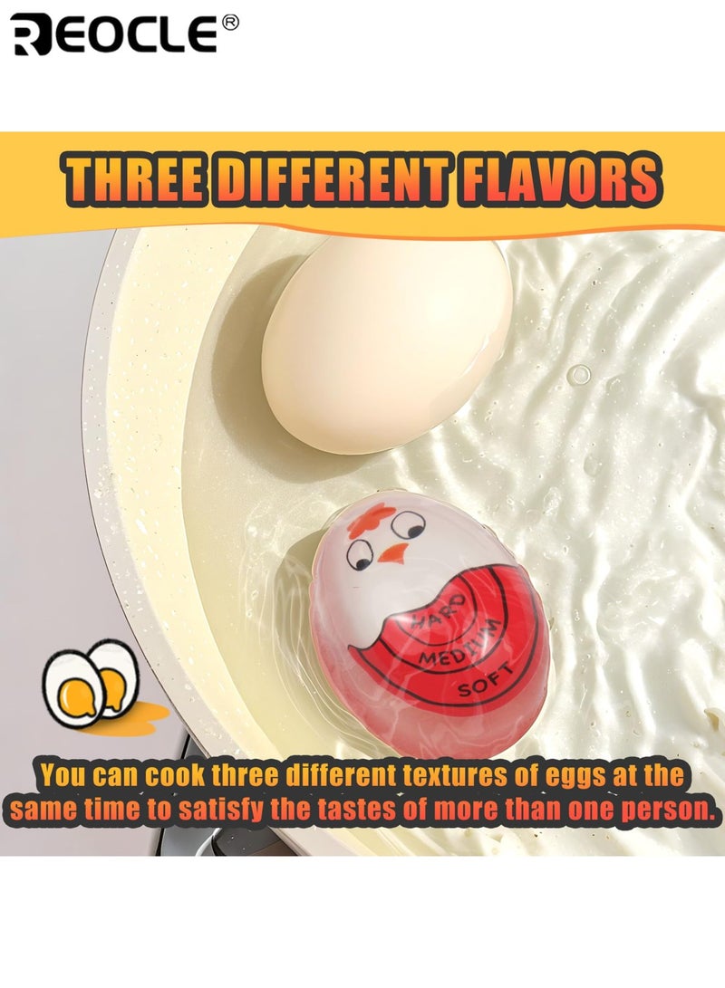 REOCLE 2pcs Color Changing Egg Timer Accurate Hard & Soft Boiled Indicator Sensitive Kitchen Tool for Perfectly Cooked Eggs - Image 4