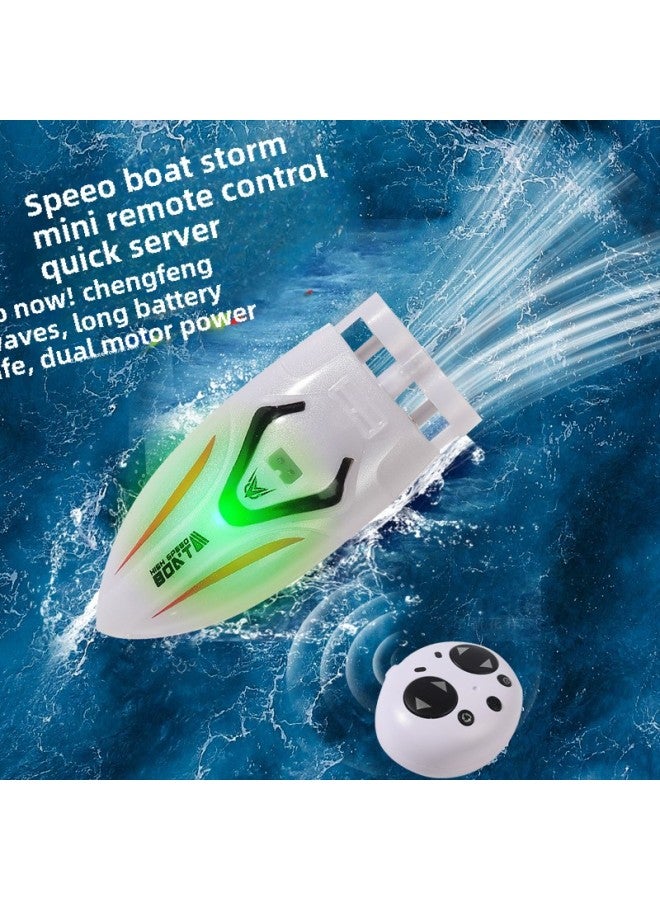 JJRC Light Stunt Charging Remote Control Speedboat 2.4G Mini Waterproof Remote Control Boat Indoor Children's Toys-Color:Black-Specifications:Two-pack  - Image 2