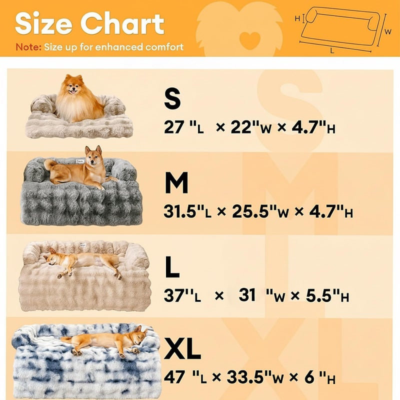 FUNNY FUZZY Pet Fluffy Fuzzy Couch Cover, Calming Washable Dog Bed Sofa Protector Pets Mat for Small Medium Dogs and Cats (Coffee,33.45 Ã— 28.35 Ã— 5.51 in) - Image 5