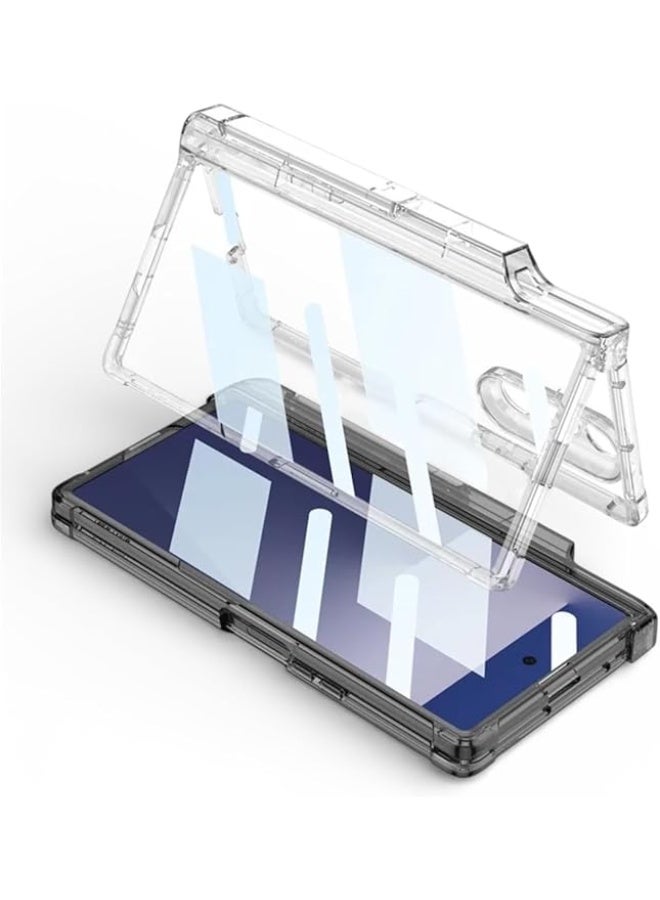 Fekra Premium Clear Case for Samsung Galaxy Z Fold7 5G – Folding Hinge Protection, Pen Holder & Tempered Glass Screen Protector For Z Fold 7 5G - Image 5