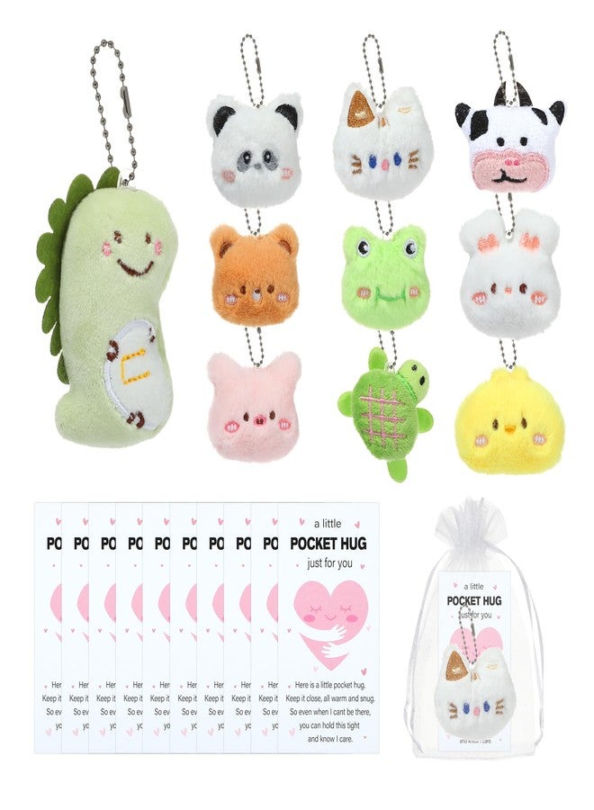 نيويست أحدث 10 مجموعات من سلاسل مفاتيح حيوانات قطيفة صغيرة مع بطاقة جيب وحقيبة أورجانزا. حيوانات محشوة لطيفة، بطاقات إلهام بالجملة، هدايا للحفلات، هدايا تقدير للموظفين، هدايا للأصدقاء والعائلة - Image 1