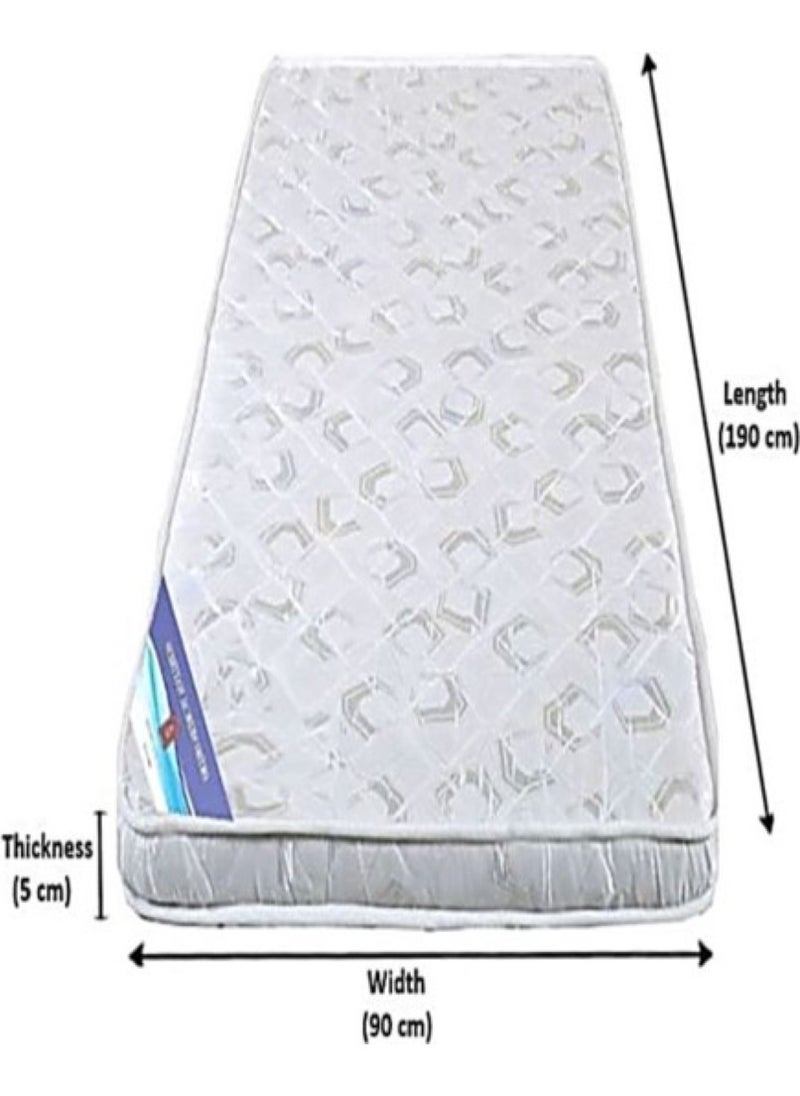 AL WADI FURNITURE - Single Size Set Of 2 Medicated Mattresses Ideal For Multi Beds Or Bunk Bed Usage Comfort Back Support Reversible Use Option Polyester Fabric 90W x 190L x 5H cm - White - Image 1
