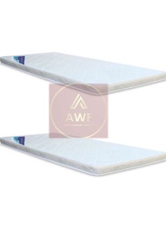 Single Size Set Of 2 Medicated Mattresses Ideal For Multi Beds Or Bunk Bed Usage Comfort Back Support Reversible Use Option Polyester Fabric 90W x 190L x 5H cm - White