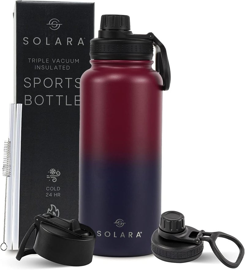 SOLARA Insulated Water Bottle 1 Litre, Hot Water Bottle, 1000ml Thermosteel Water Bottle for Travel, Home, Office, School, Gym, Adults, Water Bottle Hot and Cold, Sipper Bottle, Dark Intentions - Image 1