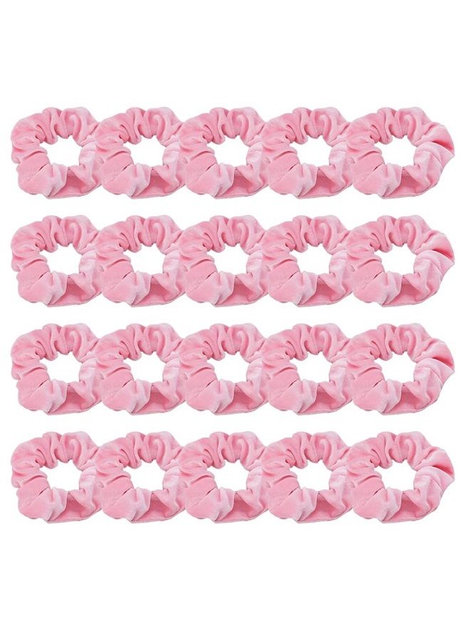 Didder 20 Pcs Pink Scrunchies, Didder Velvet Scrunchies, Scrunchies for Hair Velvet Hair Scrunchies, Soft Elastics Bobbles Ropes Scrunchie Solid color Cute Scrunchies for Women Girls Hair Accessories - Image 1