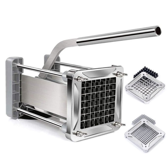 CHIP CUTTER PROFESSIONAL STAINLESS STEEL POTATO CHIPPER FOR FRENCH FRIES CUTTERS WITH 12 INCH AND 14 INCH REPLACEMENT BLADES FOR HOME AND COMMERCIAL USE