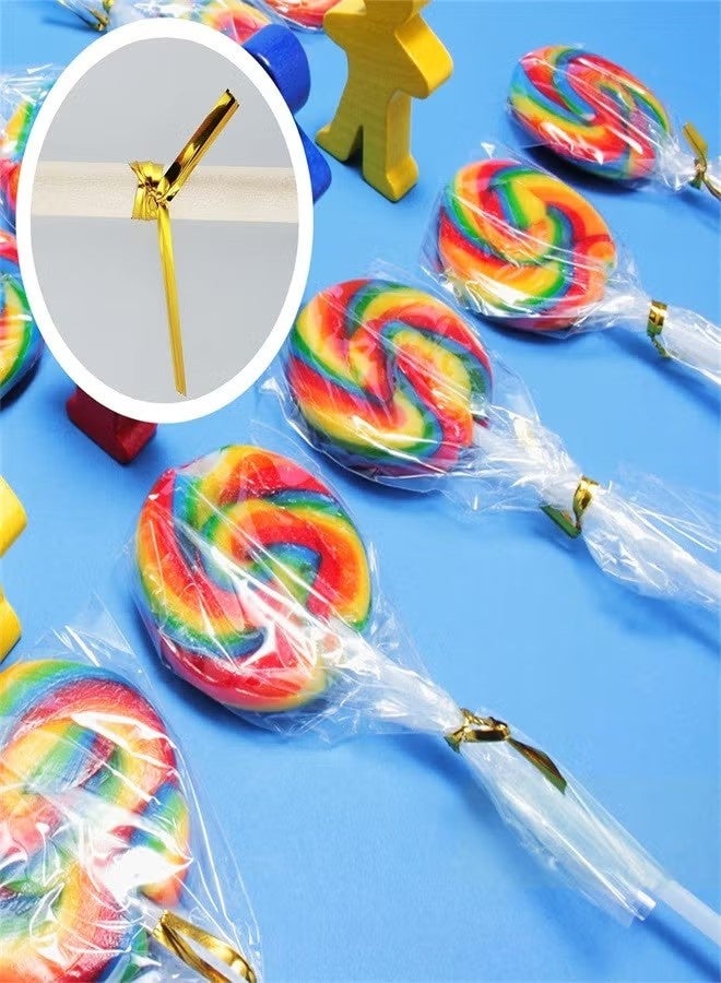 SUFADA 800PCS Gold Twist Ties, 8CM Reusable Plastic Bread Twist Ties Bread Twisty-Ties for Candy Coffee Goodie Bags Snacks Party Cake Present Supplies - Image 3