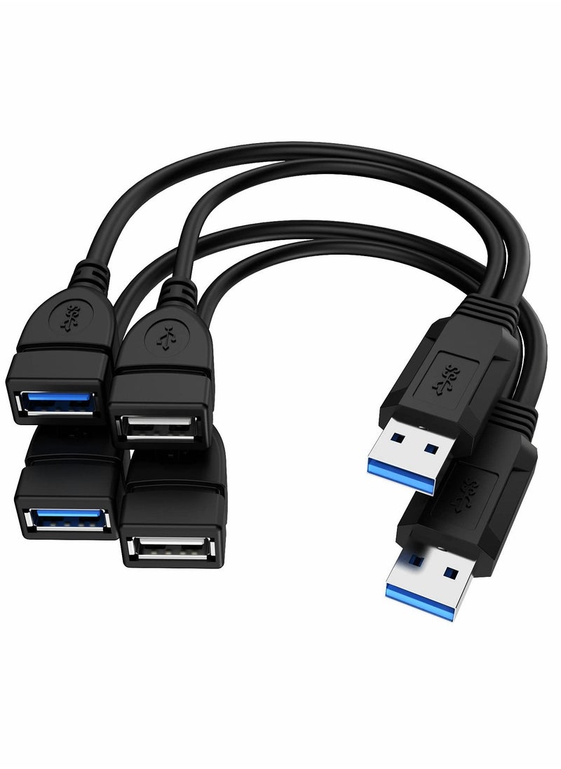 سيوسي - كابل مقسم USB 3.0 أنثى إلى ذكر مزدوج ، محول شحن بيانات مزامنة 1 2 ، سلك تمديد للكمبيوتر الشخصي والكمبيوتر المحمول بطاقة شبكة القرص U صلبة (2pack) - Image 1