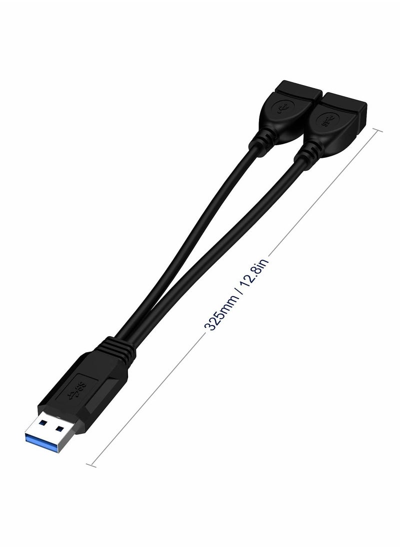 سيوسي - كابل مقسم USB 3.0 أنثى إلى ذكر مزدوج ، محول شحن بيانات مزامنة 1 2 ، سلك تمديد للكمبيوتر الشخصي والكمبيوتر المحمول بطاقة شبكة القرص U صلبة (2pack) - Image 1