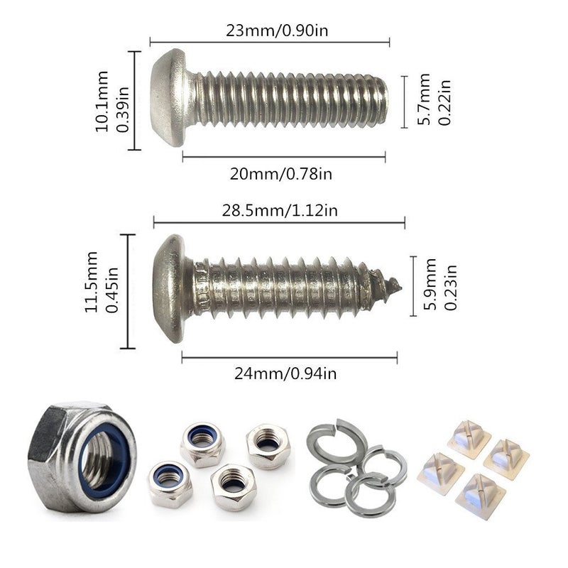Aootf License Plate Screws- Anti Theft Car Plate Screws Bolts, Stainless Steel Security Fasteners Hardware for Front Rear Tag Plates, with Black Chrome Caps - Image 5