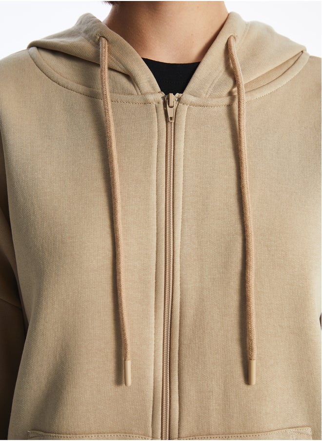 LC WAIKIKI Hooded Oversized Women's Zip-Up Sweatshirt  - Image 4