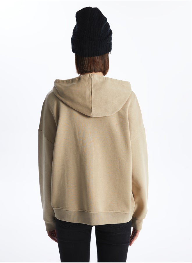 LC WAIKIKI Hooded Oversized Women's Zip-Up Sweatshirt  - Image 5