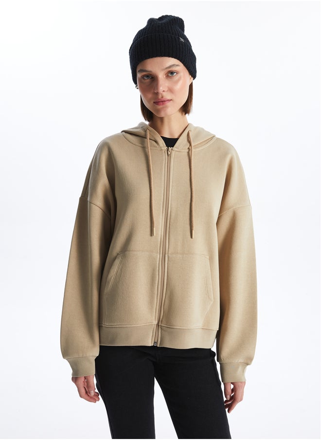 LC WAIKIKI Hooded Oversized Women's Zip-Up Sweatshirt  - Image 1