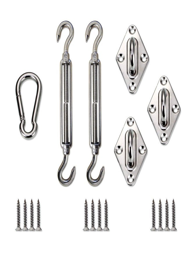 Windscreen4less Sun Shade Sail Hardware Kit - 6 Inches - Super Heavy Duty - for Triangle Sun Shade Sail - Image 1