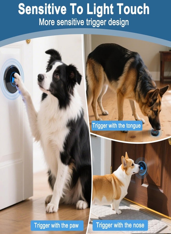 Cangecit High Sensitivity Dog Door Bell 2026 Version, Dog Doorbells for Potty Training – Dog Bells to Go Outside, 1000Feet Range, Waterproof Button, 55 Melodies & 5 Notification Modes (1 Button) - Image 3
