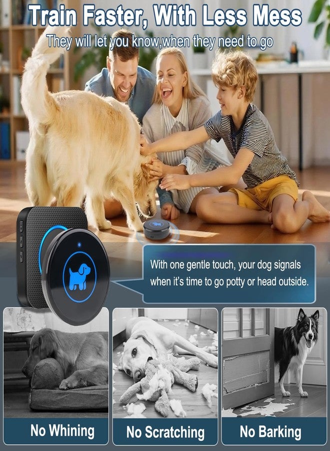 Cangecit High Sensitivity Dog Door Bell 2026 Version, Dog Doorbells for Potty Training – Dog Bells to Go Outside, 1000Feet Range, Waterproof Button, 55 Melodies & 5 Notification Modes (1 Button) - Image 2