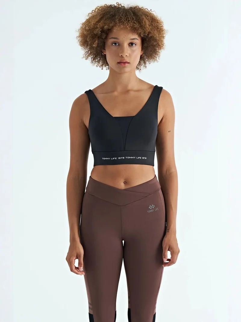 Tommylife TOMMY Women's Color-Blocked Sleeveless Crop Sports Top
