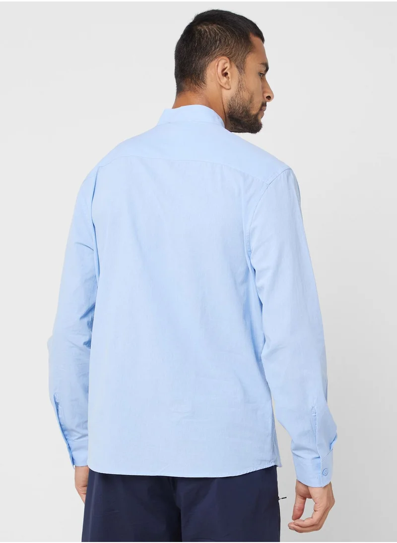 Robert Wood Grandad Collar Shirt