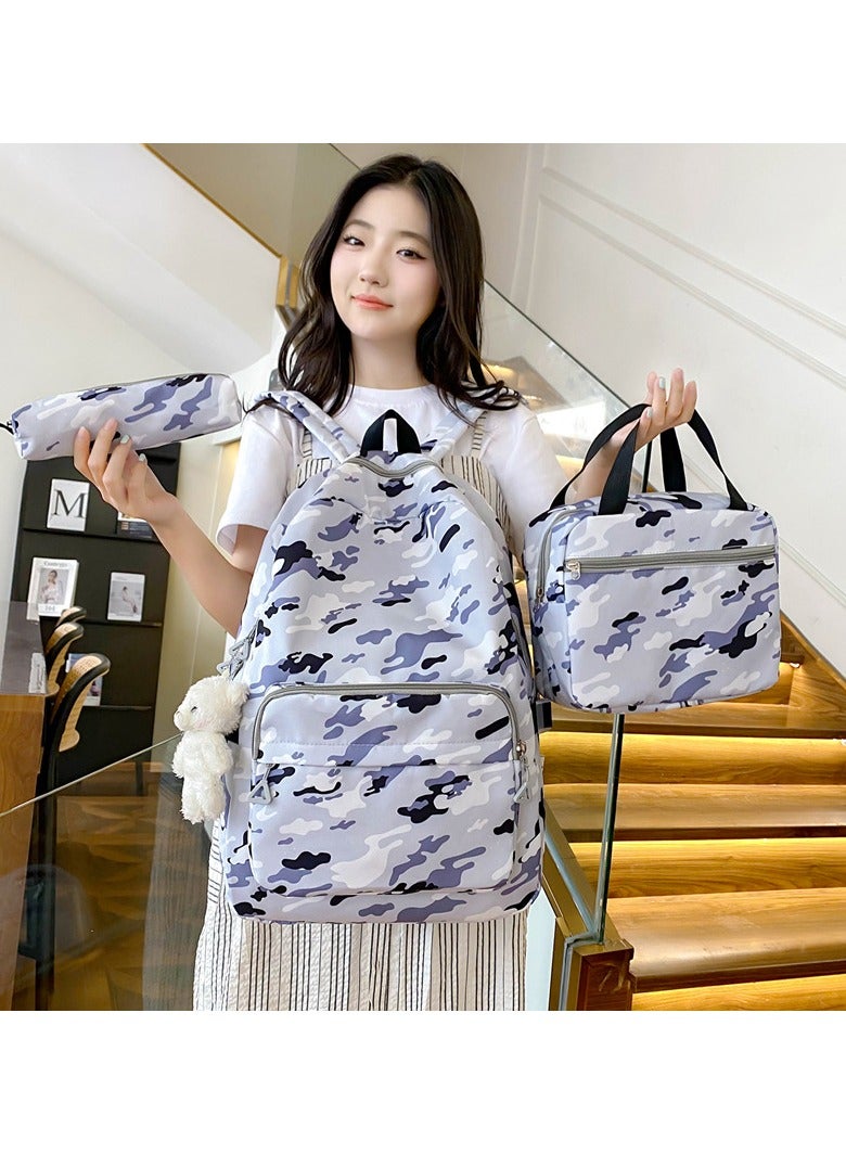 جورونب طقم حقائب مدرسية مكون من 3 قطع، حقيبة ظهر للبنات حقيبة ظهر مدرسية للبنات حقيبة كتب للبنات المراهقات مع صندوق غداء، أسود - Image 2