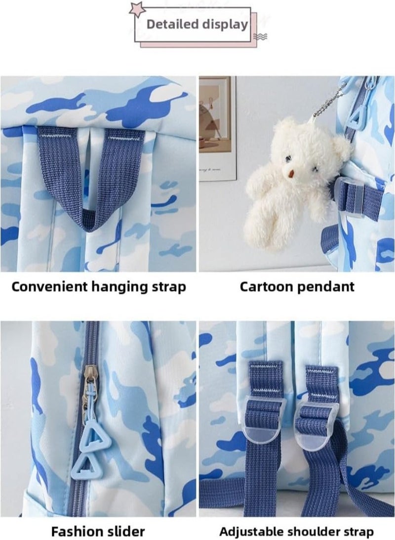 جورونب طقم حقائب مدرسية مكون من 3 قطع، حقيبة ظهر للبنات حقيبة ظهر مدرسية للبنات حقيبة كتب للبنات المراهقات مع صندوق غداء، أسود - Image 5