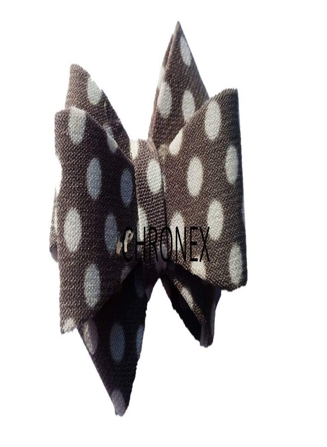 كرونيكس ربطات شعر من قماش غروغرين منقط من CHRONEX مع مشابك شعر للأطفال الرضع (رمادي، عبوة من قطعتين) - Image 2