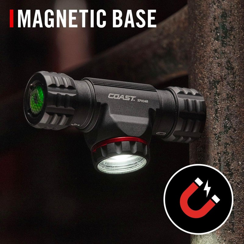 Coast XPH34R 2075 Lumen USBC RechargeableDual Power LED Headlamp withPURE Beam Twist Focus and Magnetic Base - Image 5