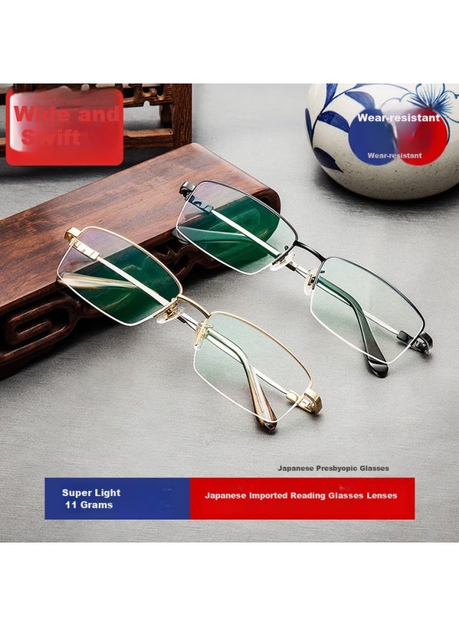 Buzz Baojie Anti-blue Light Reading Gl For Men, High-definition Anti-radiation Reading Gl Imported Reading Lenses, Ultra-light Presbyopic Gl, Elderly Hyperopic Gl Bj011 Gold 150 Degrees - Image 2