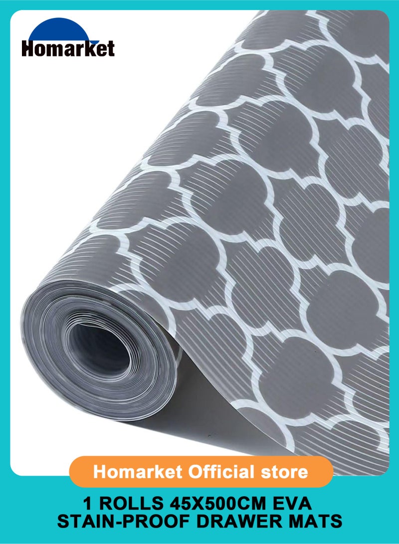 HomarKet Shelf and Drawer Liner for Kitchen Cabinets Non-Adhesive, 45X500 CM Strong Grip Non-Slip Thickened Cabinet Liners for Shelves, Waterproof Mats for Dresser Cupboard, Gray - Image 2