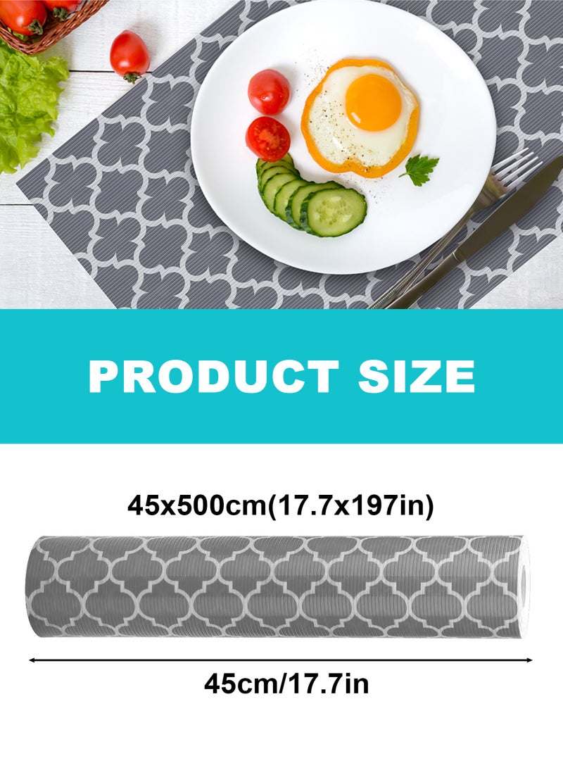 HomarKet Shelf and Drawer Liner for Kitchen Cabinets Non-Adhesive, 45X500 CM Strong Grip Non-Slip Thickened Cabinet Liners for Shelves, Waterproof Mats for Dresser Cupboard, Gray - Image 3