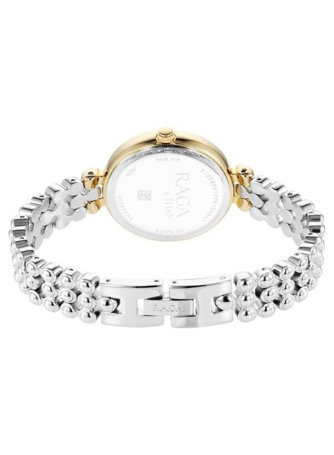 TITAN ساعة راجا شوستوبير كوارتز أنالوج بقرص فضي وحزام معدني فضي للنساء - 95262BM01 - Image 5