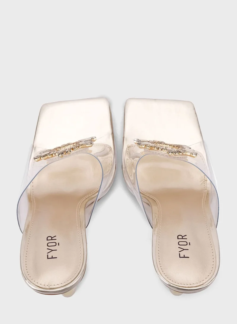 FYOR One Strap Mid Heel Sandals