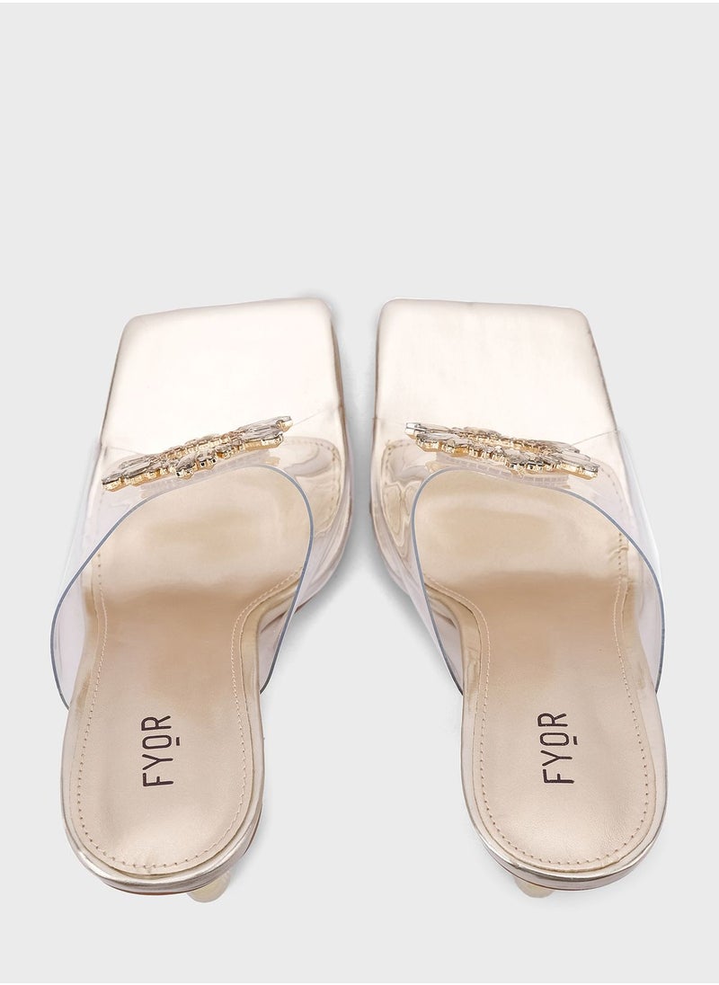 FYOR - One Strap Mid Heel Sandals - Image 1