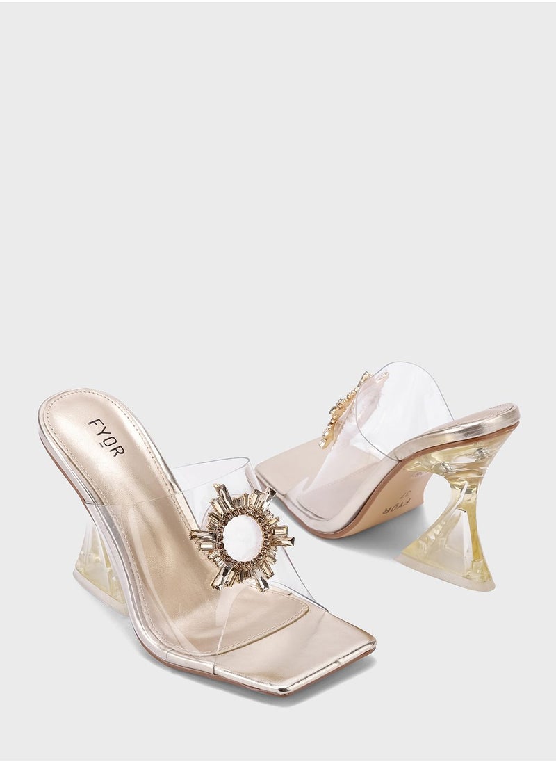 FYOR - One Strap Mid Heel Sandals - Image 1